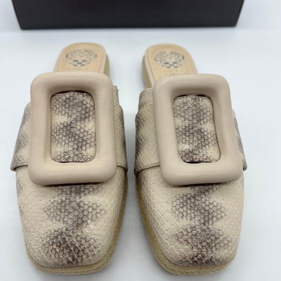 Vince Camuto Shoes Size 7.5 Buckle Espadrille Mules Jinannie Zulu Snake - Picture 4 of 12